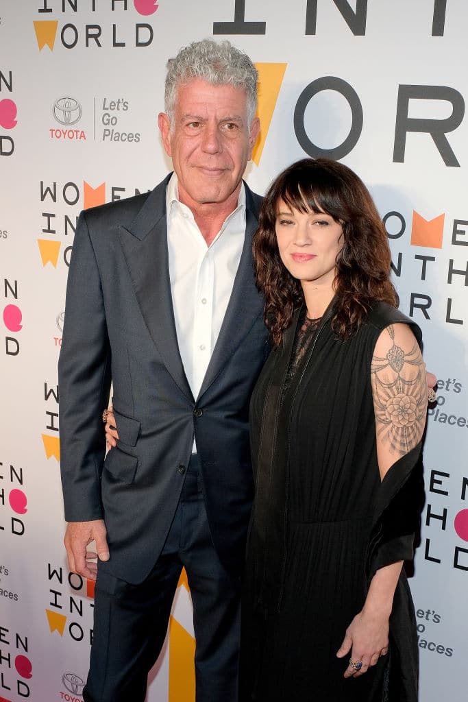 Chef Anthony Bourdain and actor Asia Argento attend the 2018 Women In The World Summit at Lincoln Center on April 12, 2018 in New York City. (Photo by Matthew Eisman/Getty Images)