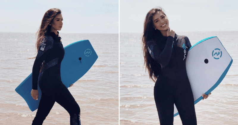 Muslim Miss England contestant Aysha Khan wears wetsuit instead of a bikini, says showing less skin makes her feel 'comfortable'