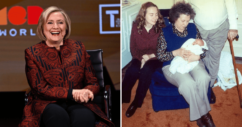 Hillary Clinton shares throwback picture of her mom with baby Chelsea as she visits newborn grandson