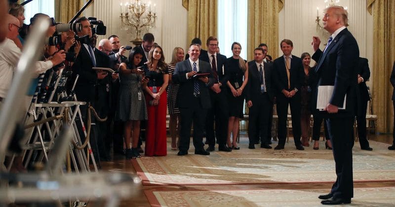Trump compares himself to Abraham Lincoln, says "fake news" media had ridiculed the iconic president as well