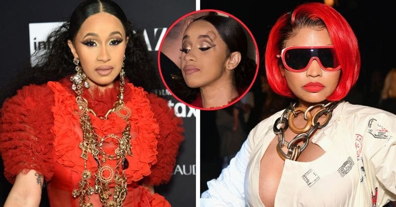 WATCH: Cardi B physically fights with Nicki Minaj at NY Fashion Week, ends up with a bump on her forehead