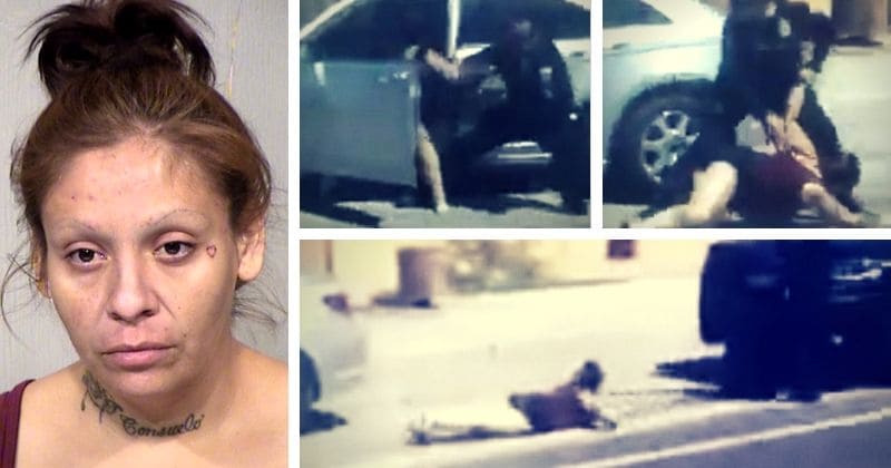 Shocking footage shows cop punching unarmed woman in the face before dragging her down the street