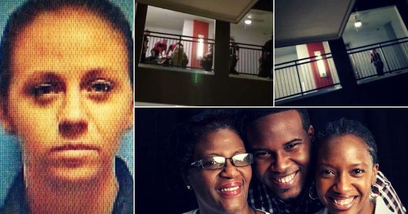 Police officer who shot her neighbor dead after she 'mistakenly' entered his apartment was filmed crying as paramedics try to revive victim