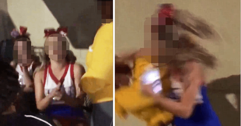Pint-sized cheerleader viciously batters bully who punched her face even though she was trying to make peace
