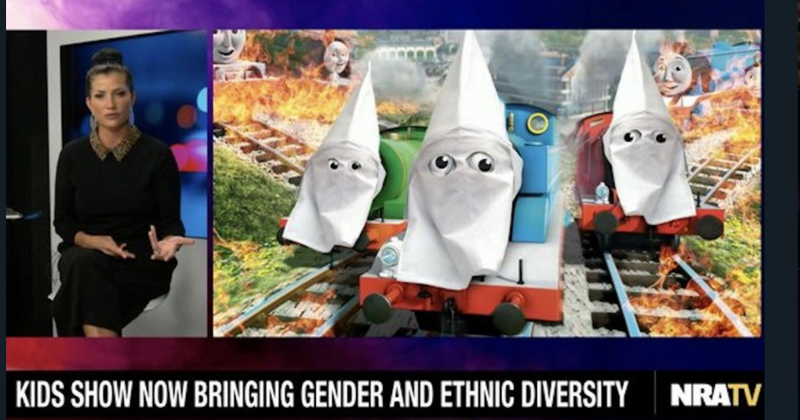 NRA show puts Thomas the Tank Engine in KKK hood to slam diversity in kids show
