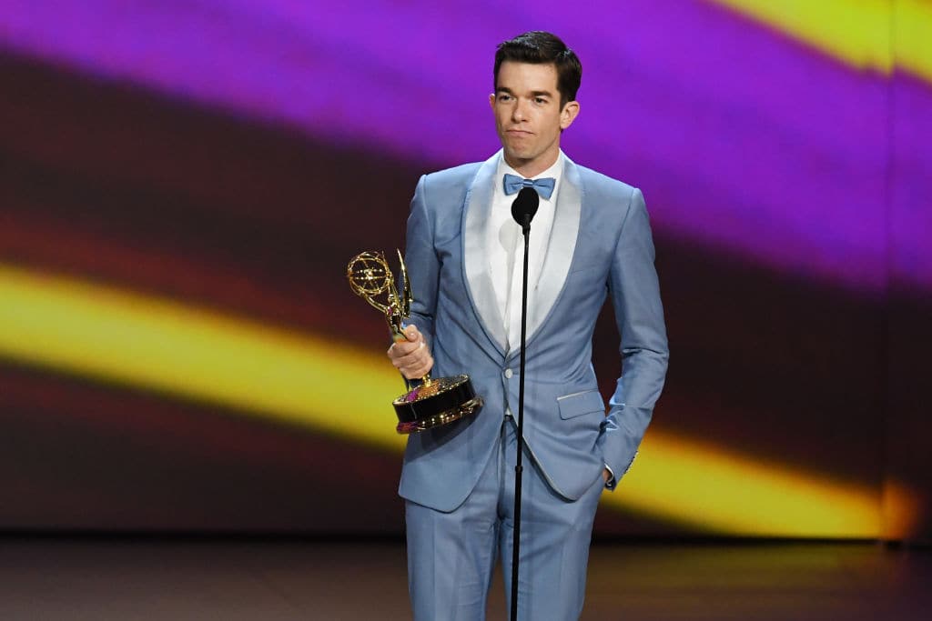 John Mulaney accepts the Outstanding Writing for a Variety Special award for 'John Mulaney: Kid Gorgeous at Radio City' onstage during the 70th Emmy Awards at Microsoft Theater on September 17, 2018 in Los Angeles, California. (Photo by Kevin Winter/Getty Images)