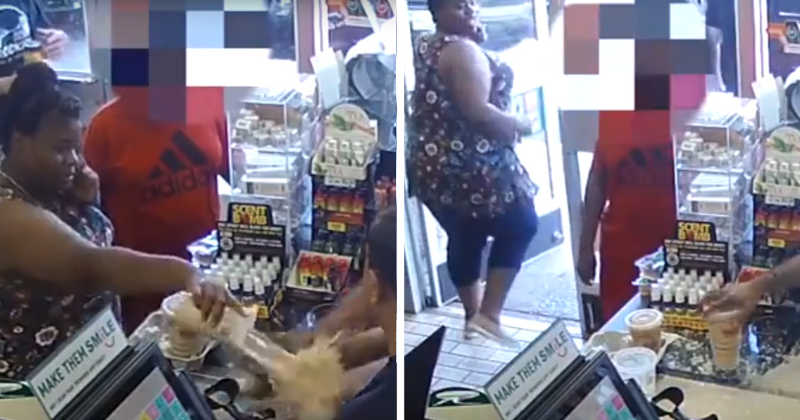 Woman upset over the price of her iced coffee throws the drink on store employees destroying $200 worth of cigarettes