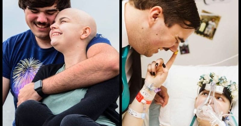 Bride with terminal cancer marries best friend in hospital bed days before dying