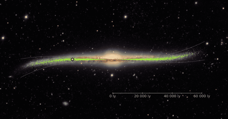 Milky Way is not flat but warped and twisted, shows a detailed three-dimensional map of galaxy