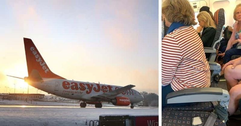 EasyJet passenger pictured sitting on ‘inoperative’ seat with no back, airline tries to get snap removed from social media
