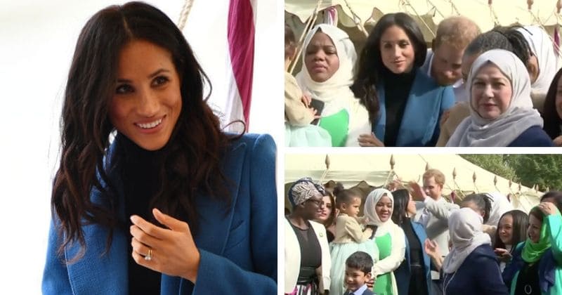 Prince Harry adorably fixes Meghan Markle's windblown hair and tenderly rests his chin on her shoulder