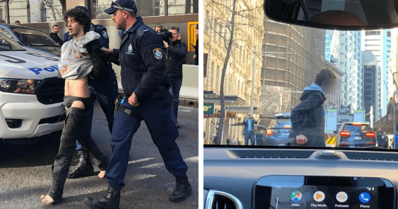 Sydney stabbing: Police arrest knife-wielding man, suspect he may have escaped from mental health institution