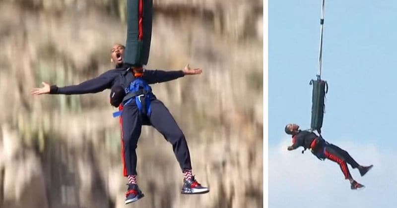 Will Smith bungee-jumps from helicopter over the Grand Canyon to celebrate 50th birthday