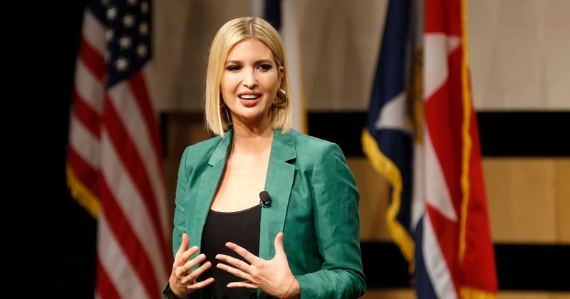 Ivanka Trump suffers fashion mishap as sleeves of her chic $1,700 Johanna Ortiz dress flare up in a funny way