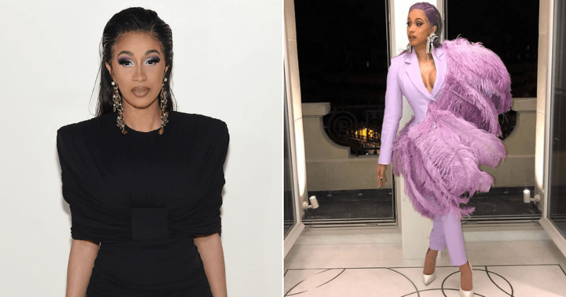 Cardi B uses duct tape to lift her breasts before heading out for Paris Fashion Week