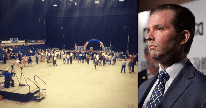 Donald Trump Jr. mocked for speaking to an almost-empty arena at Kentucky rally: 'I could fit this in my house'