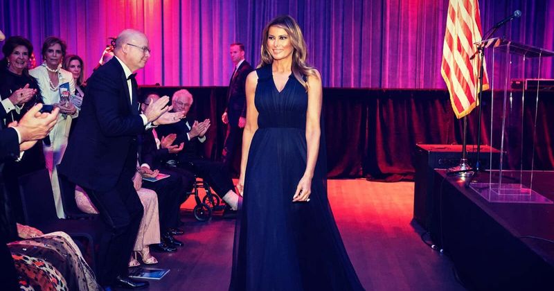 Melania Trump was the showstopper at Kennedy Center event as she makes grand entrance in gorgeous blue caped-gown