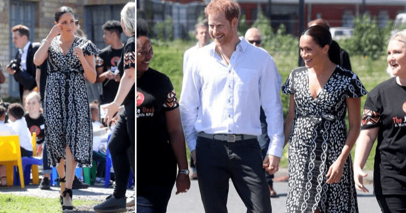 Meghan Markle stuns in Maya Miko wrap dress and wedges as she starts 10-day royal tour in Cape Town with Prince Harry