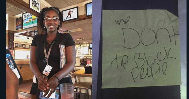 "We don't tip black people": Applebee's waitress stiffed by customers who left a racist note instead of a tip