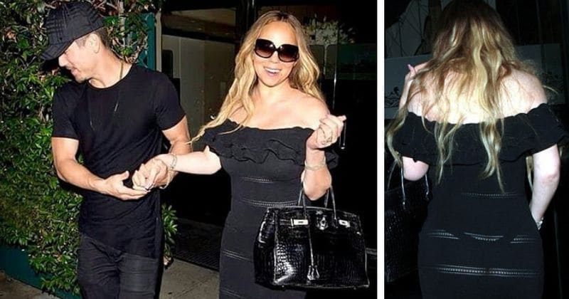Mariah Carey flashes thong underwear in crochet maxi dress while on dinner date with beau Bryan Tanaka