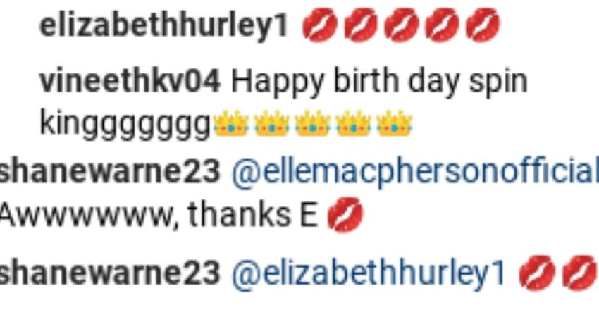 The exchange between Hurley and Warne (Instagram)
