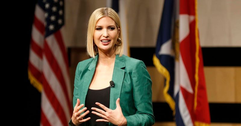 Ivanka Trump stuns in elegant teal pantsuit as she attends event to help American workers prepare for changing economy