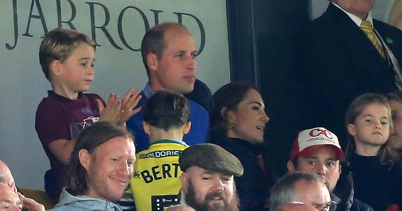 Prince George looks adorable as he jumps with joy during first football match as his favorite team scores a goal