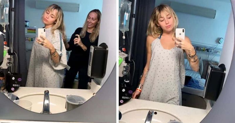 Miley Cyrus redesigns oversized hospital gown to sleeveless, form-fitting outfit after getting hospitalized for tonsilitis