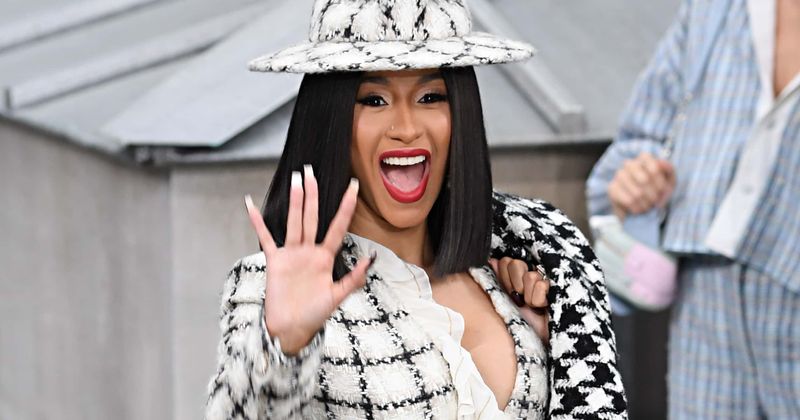 Cardi B rocks a brand new blonde bob, gives it her own twist with a brown leather beret