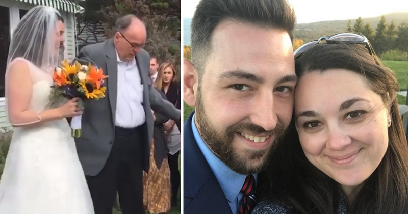 Wheelchair-bound father defies all odds and walks his daughter down the aisle on her wedding day
