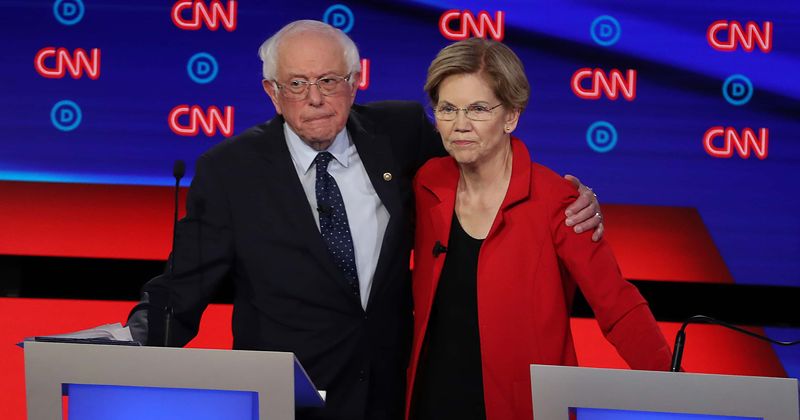 Bernie Sanders distances himself from fellow Democrat Elizabeth Warren, saying she is a 'capitalist through her bones'