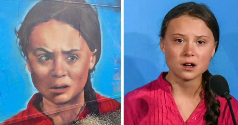 Greta Thunberg's mural in Canada defaced days after climate activist's visit: 'Stop the Lies. This is Oil Country!!!'