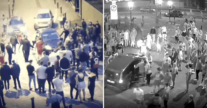 Teenage driver 'trying to break up a fight' plows car into a crowd of young people leaving two women seriously injured