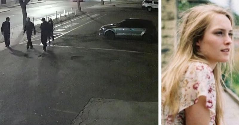 Chilling CCTV footage reveals how four men abducted student before raping and crushing her head with a rock