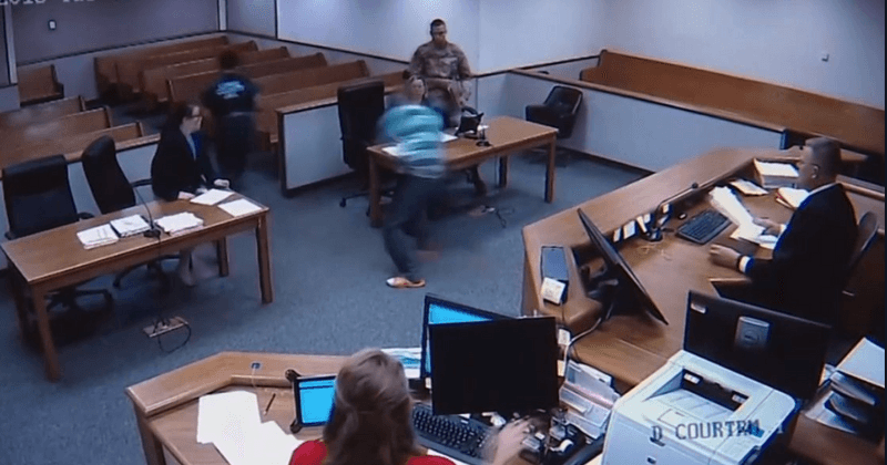 Heroic judge strips off robe and chases two inmates trying to escape custody