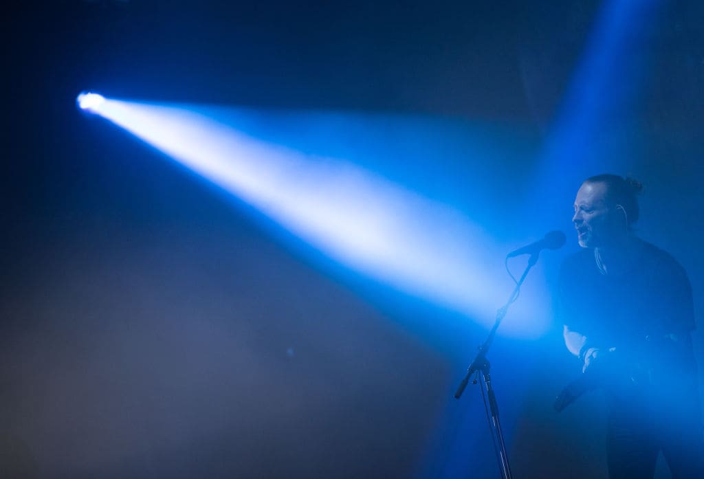 Thom Yorke from Radiohead performs on the Pyramid Stage at the Glastonbury Festival site at Worthy Farm in Pilton on June 23, 2017, near Glastonbury, England. (Getty Images)