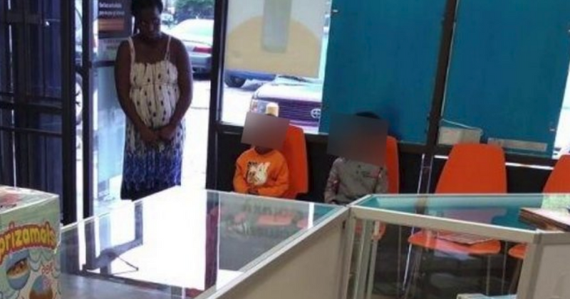 Mother abandons two young sons at cell phone shop claiming her husband kicked them out of home