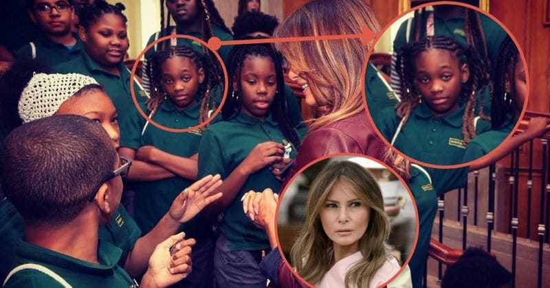Schoolgirl who looks bored and unimpressed about meeting Melania Trump sets internet on fire