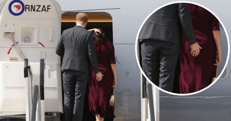 'Cheeky' Prince Harry caught 'patting' Meghan Markle's butt while boarding a plane