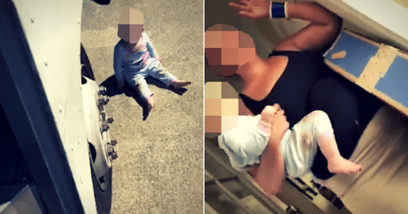 Horrified truck driver finds toddler crawling in front of his truck and no one knew she had gone missing