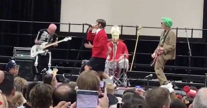Red Hot Chili Peppers play surprise Halloween gig at school assembly