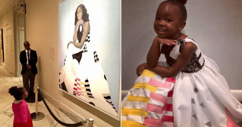Toddler who admires Michelle Obama dresses up as the former first lady for Halloween