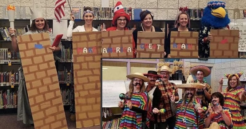 School teachers who dressed up as 'Mexicans' and border wall for Halloween draw flak on social media