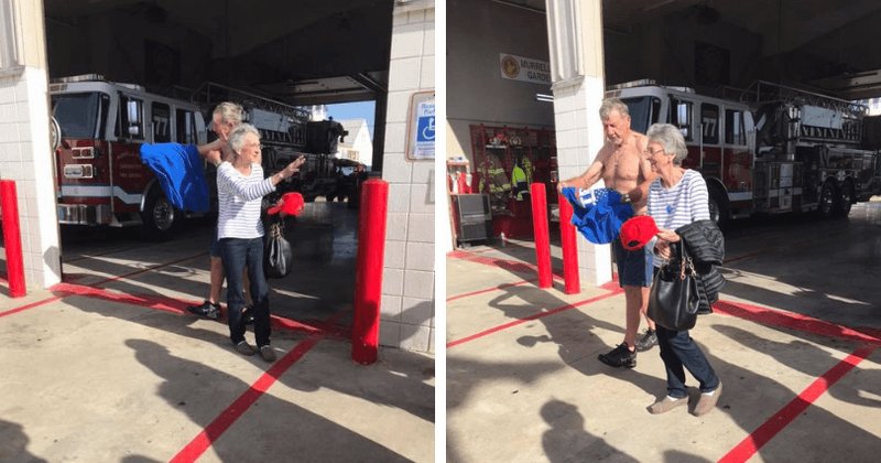 Elderly man removes Trump t-shirt to cast vote after being told he can't wear it in polling booth