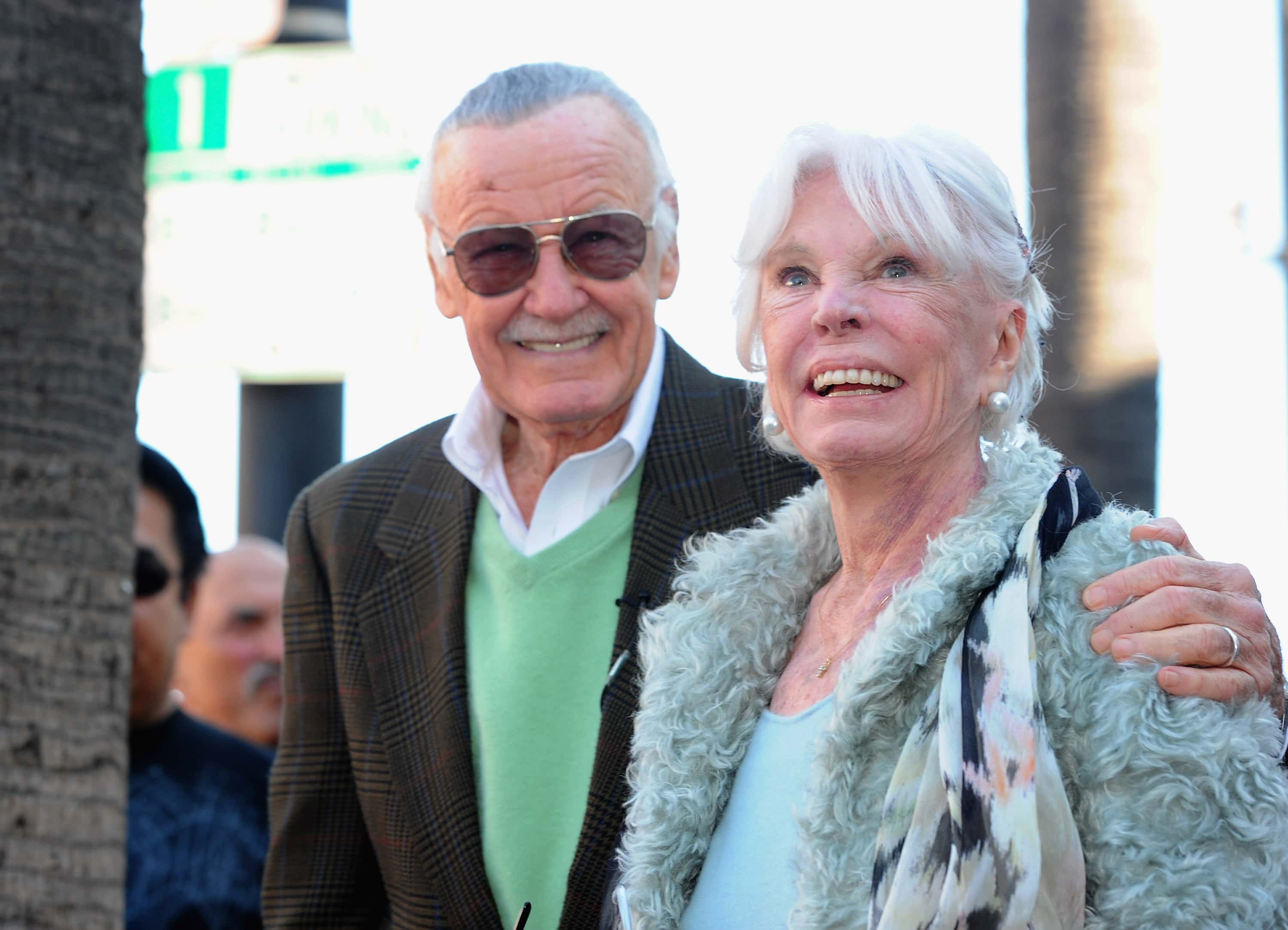 Comic book legend Stan Lee and wife Joan Lee attend a ceremony honoring Stan Lee with the 2,428th star on the Hollywood Walk of Fame on January 4, 2011 in Hollywood, California. (Photo by Alberto E. Rodriguez/Getty Images)