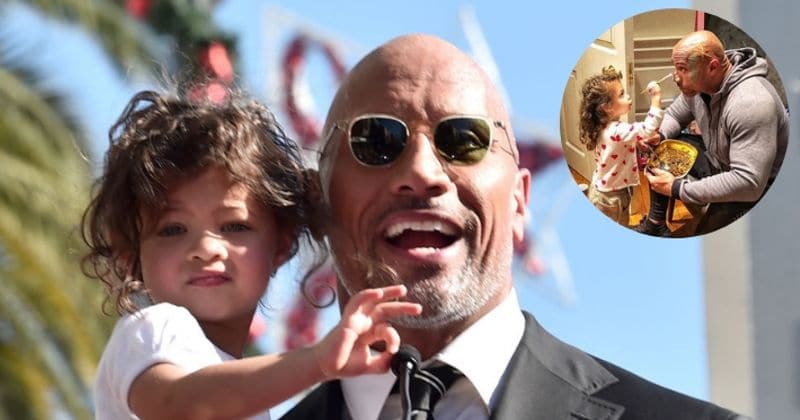 Dwayne Johnson shows off his softer side by letting daughter Jasmine paint his face in cute snap