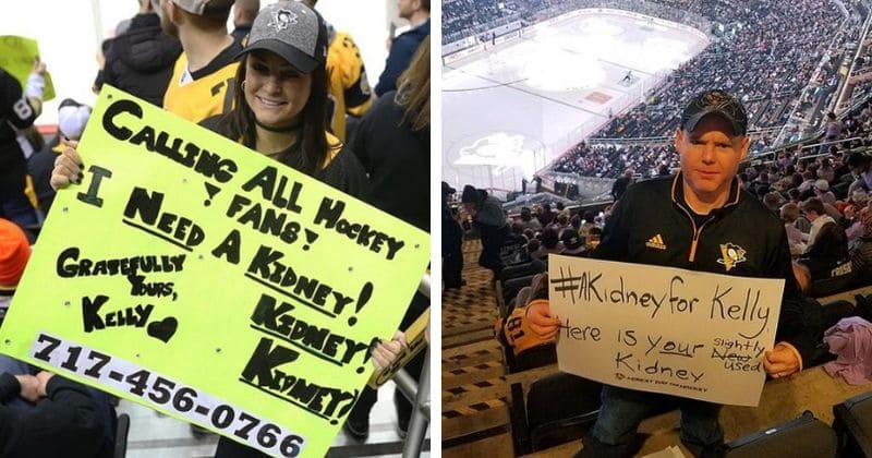 Hockey fan gets life-saving kidney donor after holding up handmade sign seeking one at Pittsburgh Penguins game
