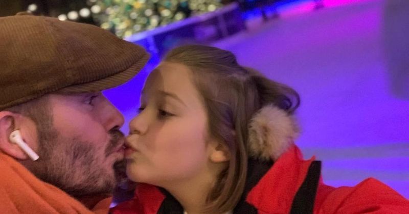 David Beckham trolled again for kissing 7-year-old daughter Harper on the lips in adorable picture
