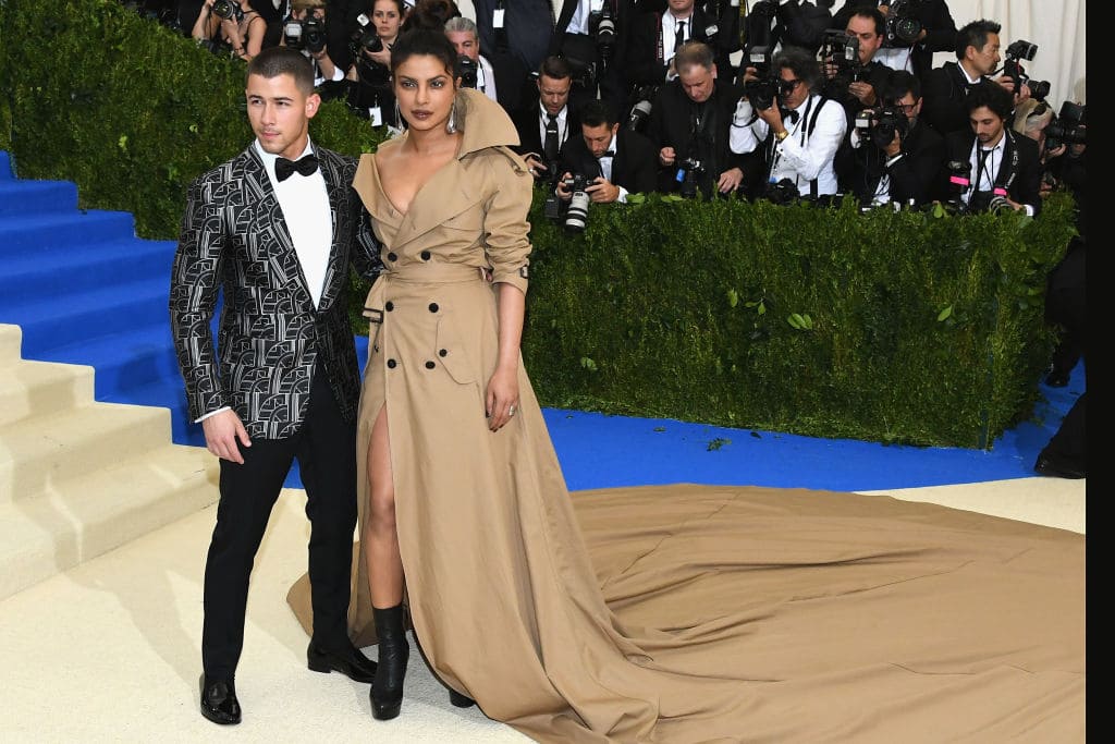 Nick Jonas and Priyanka Chopra attend the 'Rei Kawakubo/Comme des Garcons: Art Of The In-Between' Costume Institute Gala at Metropolitan Museum of Art on May 1, 2017 in New York City. (Photo by Dia Dipasupil/Getty Images For Entertainment Weekly)