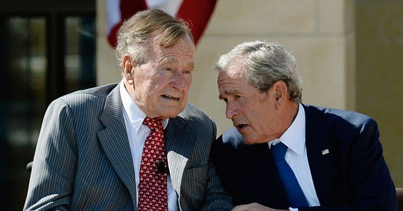 Former president George HW Bush's last words were to his son, he said: 'I love you, too'